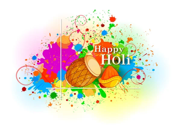 Happy Holi festival barev pozadí pro dovolenou v Indii — Stockový vektor