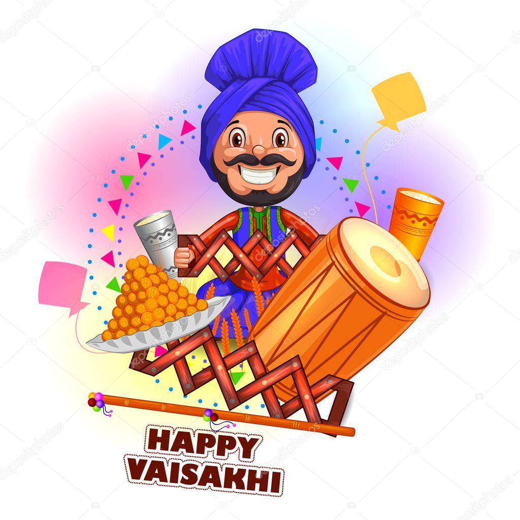 Happy Vaisakhi New Year festival of Punjab India