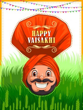 Happy Vaisakhi New Year festival of Punjab India clipart