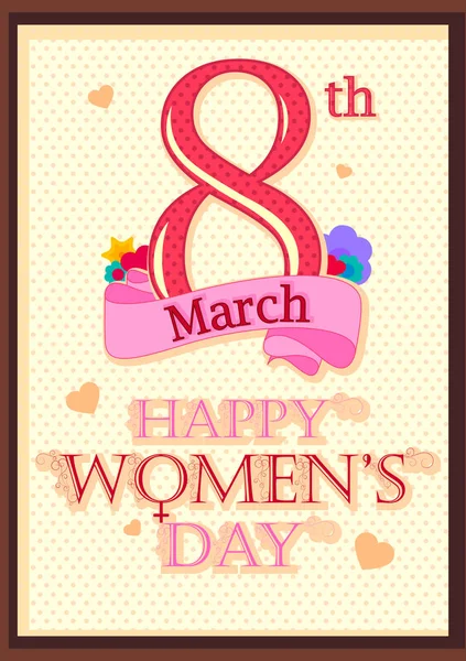 Felizes cumprimentos de elegência do Dia das Mulheres para a celebração de 8 de março — Vetor de Stock