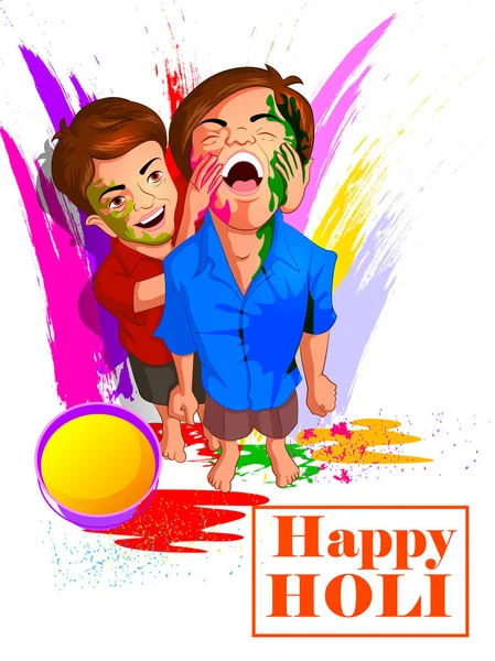 Feliz festival Holi de cores de fundo para férias da Índia —  Vetores de Stock