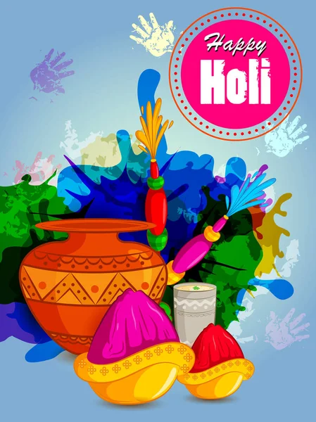 Счастливый Холи фестиваль цветов фон для праздника Индии — стоковый вектор