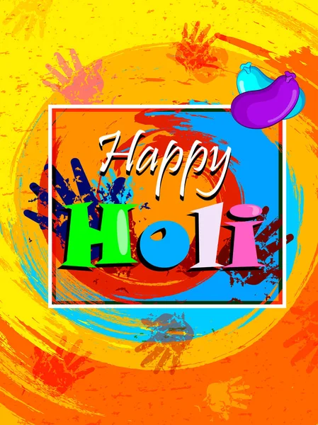 Happy Holi festival of colors background for holiday of India — Stock Vector