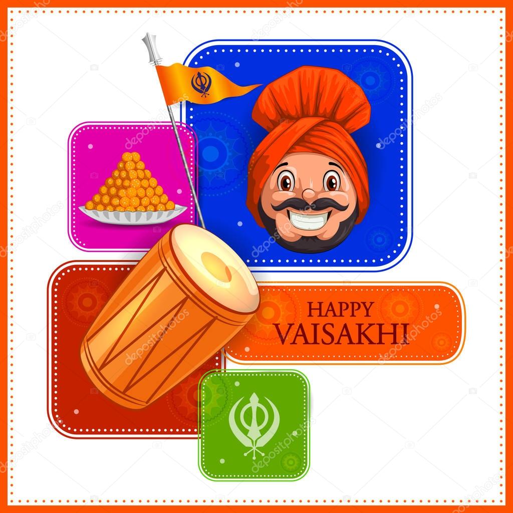 Happy Vaisakhi New Year festival of Punjab India