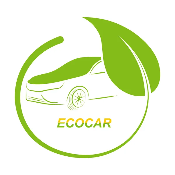 Coche ecología vector ilustración — Vector de stock