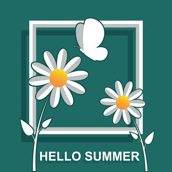 Γεια σας καλοκαίρι με 3d αποτέλεσμα — Διανυσματικό Αρχείο