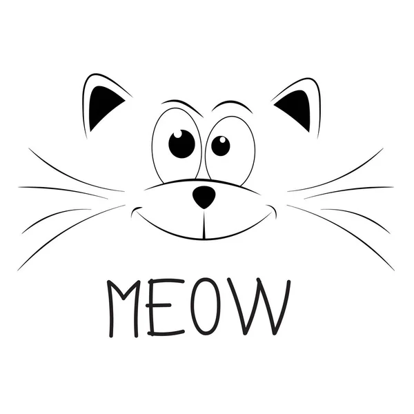 Чорна голова кота з написом'Му' . — стоковий вектор
