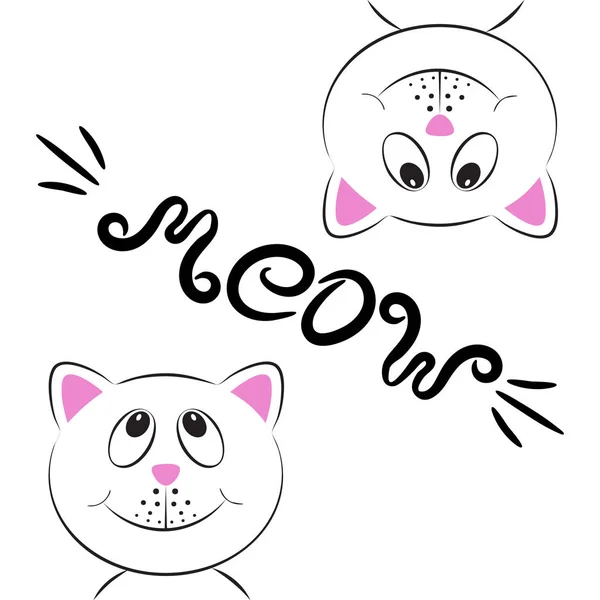 Симпатичний котячий силует. У центрі написання слова'Meow' . — стоковий вектор