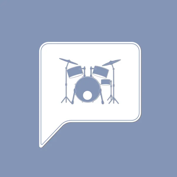 Drummer set musica strumento icona grafica . — Vettoriale Stock