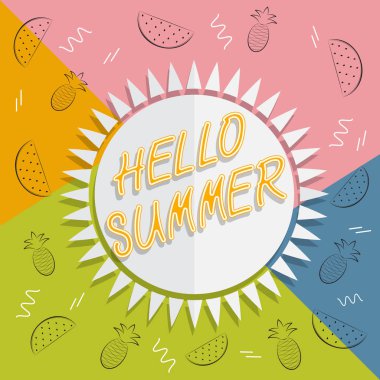 Yaz seyahat Merhaba. Yaz aylarında konsept.