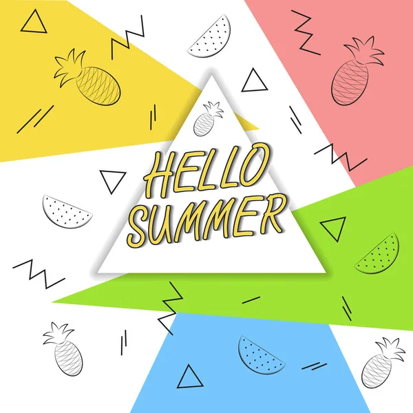 Hello summer travel. Summertime concept. — Stock Vector