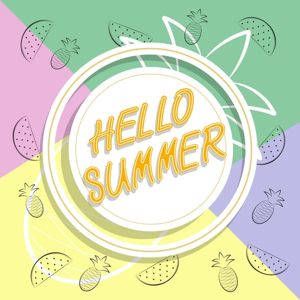 Hello summer travel. Summertime concept. — Stock Vector