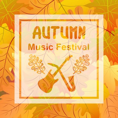 Sonbahar Müzik Festivali afiş veya el ilanı. Müzikal InStr poster