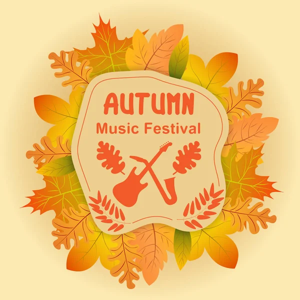 Sonbahar Müzik Festivali afiş veya el ilanı. Müzikal InStr poster