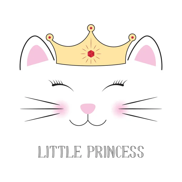 Skvělá fantasy princezna kočka. Sladké děti grafiky pro trička. — Stockový vektor