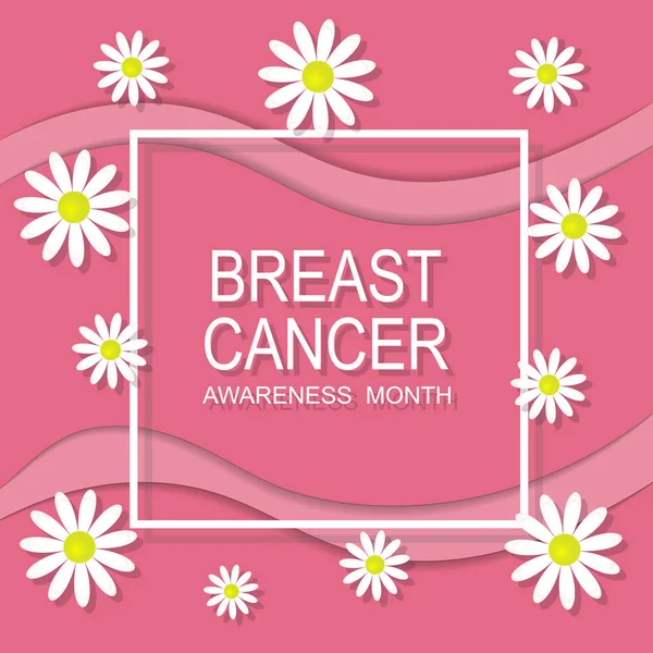 Afiche abstracto Mes de concienciación sobre el cáncer de mama . — Vector de stock