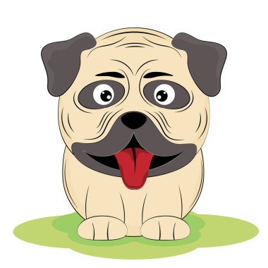 Beyaz arka plan üzerinde izole sevimli köpek doğurmak pug. 