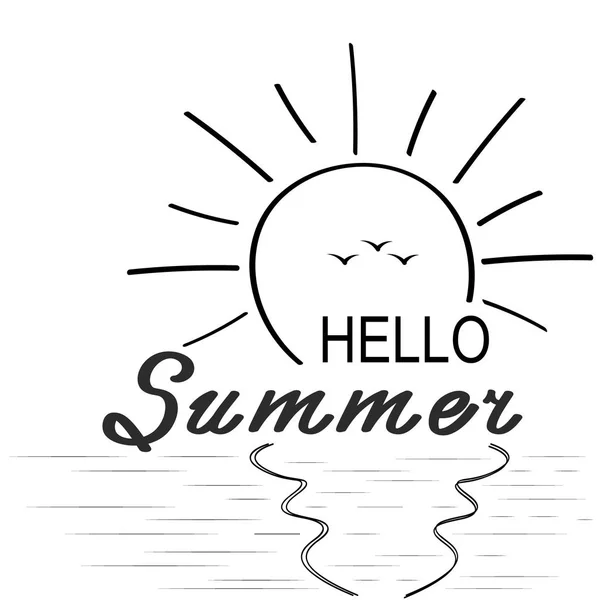Banner γράμματα Γεια σας το καλοκαίρι. Αφίσα εμπνευσμένη τυπογραφία γράμματα χέρι. — Διανυσματικό Αρχείο