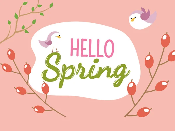 Hola primavera, Banner. Cartel de moda. Feliz primavera tiempo fondo de pantalla . — Archivo Imágenes Vectoriales