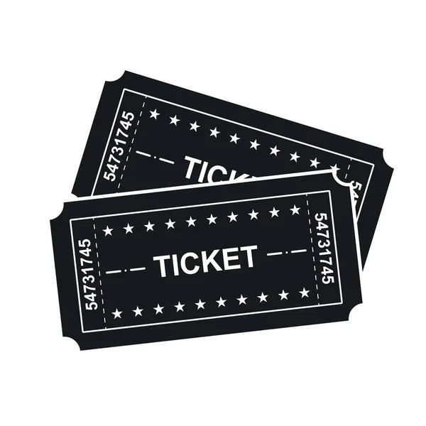 Twee tickets icoon in de platte stijl. — Stockvector