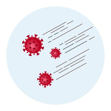 Kırmızı işaret Coronavirus covid-19 sembolü. Modern tasarım logosu küresel salgın 2019-nCov.