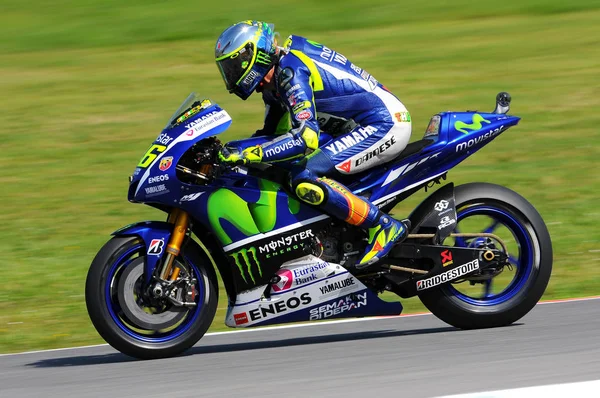 MUGELLO - ITÁLIA, 29-30 MAIO: piloto italiano Yamaha Valentino Rossi em 2015 TIM MotoGP da Itália no circuito Mugello em 29-30 de maio de 2015 — Fotografia de Stock