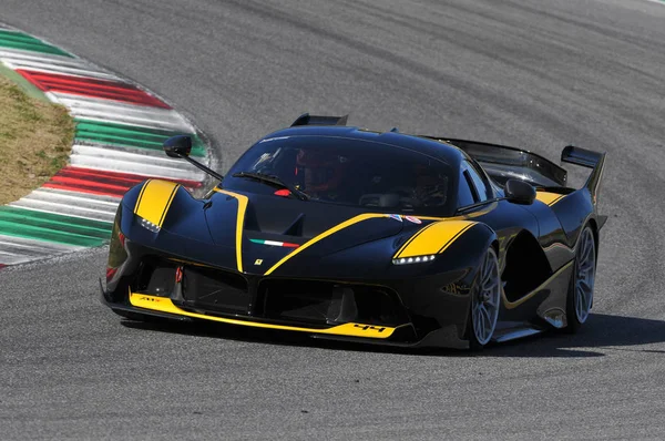 MUGELLO, ITALY - NOVEMBER 6, 2015: Unknown drives Ferrari FXX K during XX Programmes of Finali Mondiali Ferrari - Ferrari Racing Days in Mugello Circuit, Italy. — Stock Photo, Image