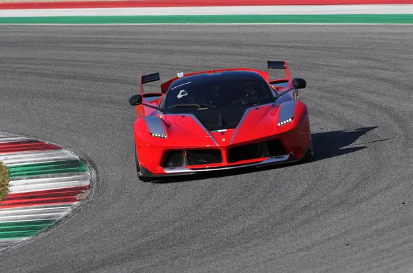 MUGELLO, ITALY - NOVEMBER 6, 2015: Unknown drives Ferrari FXX K during XX Programmes of Finali Mondiali Ferrari - Ferrari Racing Days in Mugello Circuit, Italy. — Stock Photo, Image