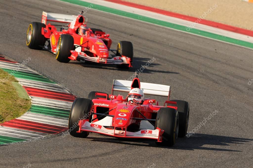 MUGELLO, IT, November, 2015:unknown run with Ferrari F1 into the mugello circuit  in italy