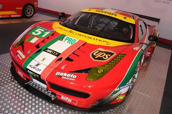 MUGELLO, IT, novembre 2015: Ferrari 458 GT sul Circuito del Mugello in Italia durante Finali Mondiali Ferrari 2015. Italia — Foto Stock