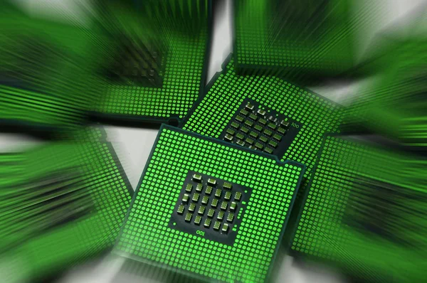 Přetaktovávání procesorů a staré paměťový čip s postprodukční efekty, tecnology pozadí. — Stock fotografie