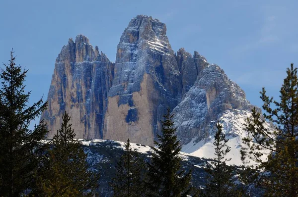 Tre Cime di Lavaredo Drei Zinnen vista dalla Valle di Landro, Dolomiti, Veneto, Italia — Foto Stock
