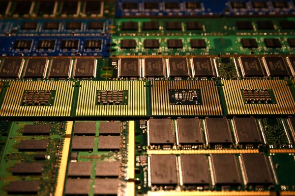 Computer Processor en geheugen modules, achtergrond — Stockfoto