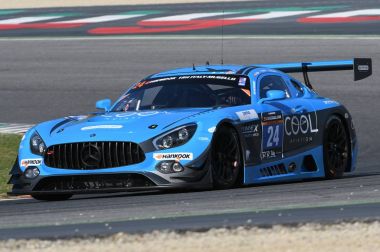 12 cevheri Hankook Mugello 18 Şubat 2017: #24 Sps otomotiv performans, Mercedes Amg Gt3 tahrik tarafından Alexandre Coigny, Iradj Alexander David, Richard Feller devre Mugello, İtalya.