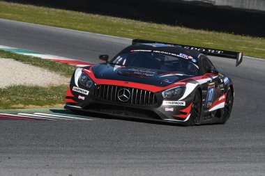 12 ore Hankook Mugello 18 March 2017:#17 IDEC SPORT RACING, Mercedes AMG GT3: Patrice Lafargue, Paul Lafargue, Dimitri Enjalbert on Mugello Circuit, Italy.