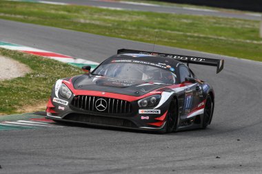 12 ore Hankook Mugello 18 March 2017:#17 IDEC SPORT RACING, Mercedes AMG GT3: Patrice Lafargue, Paul Lafargue, Dimitri Enjalbert on Mugello Circuit, Italy.