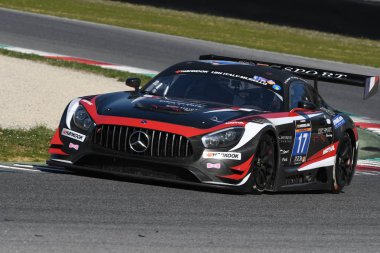 12 ore Hankook Mugello 18 March 2017:#17 IDEC SPORT RACING, Mercedes AMG GT3: Patrice Lafargue, Paul Lafargue, Dimitri Enjalbert on Mugello Circuit, Italy.