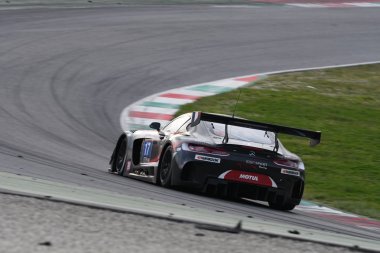 12 ore Hankook Mugello 18 March 2017:#17 IDEC SPORT RACING, Mercedes AMG GT3: Patrice Lafargue, Paul Lafargue, Dimitri Enjalbert on Mugello Circuit, Italy.