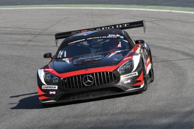 12 ore Hankook Mugello 18 March 2017:#17 IDEC SPORT RACING, Mercedes AMG GT3: Patrice Lafargue, Paul Lafargue, Dimitri Enjalbert on Mugello Circuit, Italy.