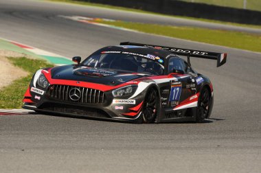 12 ore Hankook Mugello 18 March 2017:#17 IDEC SPORT RACING, Mercedes AMG GT3: Patrice Lafargue, Paul Lafargue, Dimitri Enjalbert on Mugello Circuit, Italy.