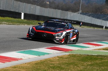 12 ore Hankook Mugello 18 March 2017:#17 IDEC SPORT RACING, Mercedes AMG GT3: Patrice Lafargue, Paul Lafargue, Dimitri Enjalbert on Mugello Circuit, Italy.