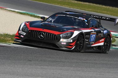 12 ore Hankook Mugello 18 March 2017:#17 IDEC SPORT RACING, Mercedes AMG GT3: Patrice Lafargue, Paul Lafargue, Dimitri Enjalbert on Mugello Circuit, Italy.
