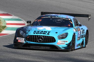 12 cevheri Hankook Mugello 18 Şubat 2017: #25 Htp Motorsport, Mercedes Amg Gt3: Wim de Pundert, Bernd Schneider, Brice Bosi devre Mugello, İtalya.