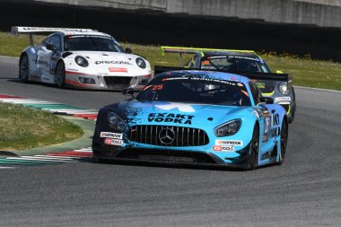 12 cevheri Hankook Mugello 18 Şubat 2017: #25 Htp Motorsport, Mercedes Amg Gt3: Wim de Pundert, Bernd Schneider, Brice Bosi devre Mugello, İtalya.