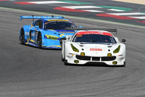 12 cevheri Hankook Mugello 18 Şubat 2017: #488 oktan 126, Ferrari 488 Gt3: Bjorn Grossmann, Fabio Leimer devre Mugello, İtalya.