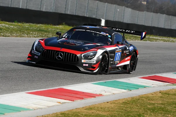 12 ore Hankook Mugello 18 March 2017:#17 IDEC SPORT RACING, Mercedes AMG GT3: Patrice Lafargue, Paul Lafargue, Dimitri Enjalbert on Mugello Circuit, Italy.