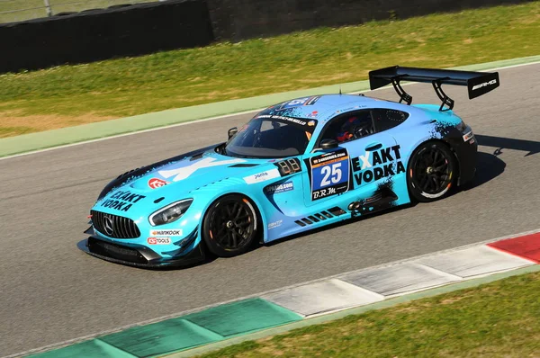 12 cevheri Hankook Mugello 18 Şubat 2017: #25 Htp Motorsport, Mercedes Amg Gt3: Wim de Pundert, Bernd Schneider, Brice Bosi devre Mugello, İtalya.