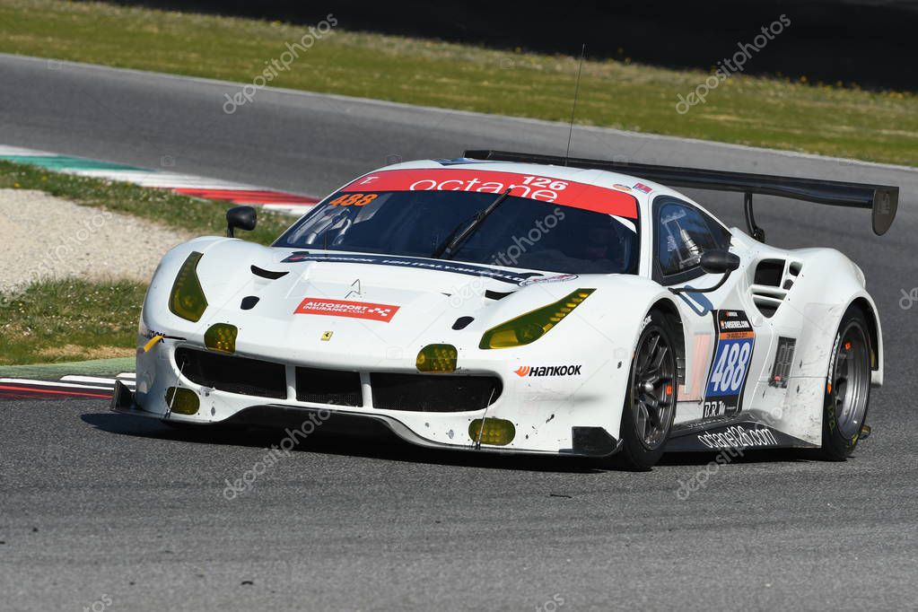 12 ore Hankook Mugello 18 March 2017: #488 Octane 126, Ferrari 488 GT3: Bjorn Grossmann, Fabio Leimer on Mugello Circuit, Italy.