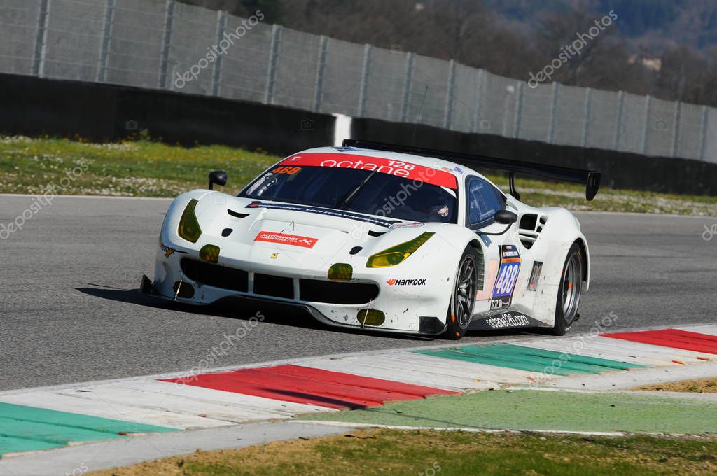 12 ore Hankook Mugello 18 March 2017: #488 Octane 126, Ferrari 488 GT3: Bjorn Grossmann, Fabio Leimer on Mugello Circuit, Italy.