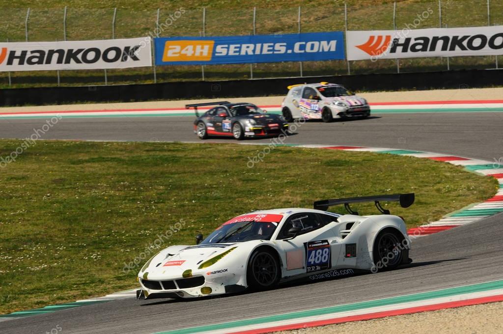 12 ore Hankook Mugello 18 March 2017: #488 Octane 126, Ferrari 488 GT3: Bjorn Grossmann, Fabio Leimer on Mugello Circuit, Italy.